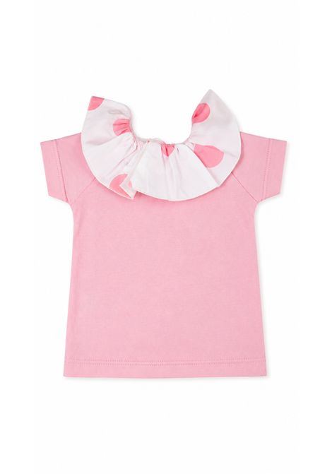 T-shirt con colletto NOT ONLY MONDAY | COLLETTY SUMMERJERSEY ROSA/POPELINE POIS ROSA